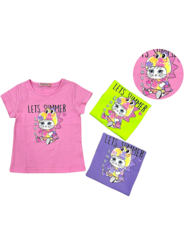 Polera de Niña Colores Surtidos x 12 Unds. Talla: 2 a 5 años