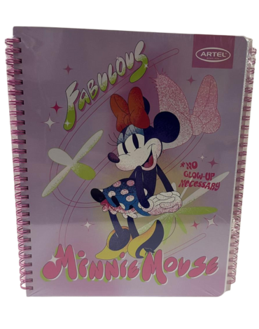 Cuaderno Universitario Tapa Dura Minnie 100 Hojas Artel x 10 Unds.