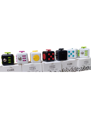 Cubo Spinner Antiestres Fidget Cube Colores Surtidos x 12 Unds.