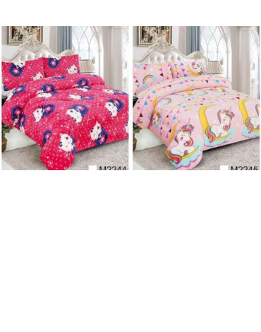 Cubre Cama para Niños Modelos Surtidos con Chiporro 1.5  Plazas + 1 Fundas x 3 Unds.