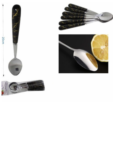6 Set de Cucharas de Metal . Medida: 20 cm aprox. (Cada Set trae : 6 PCS)