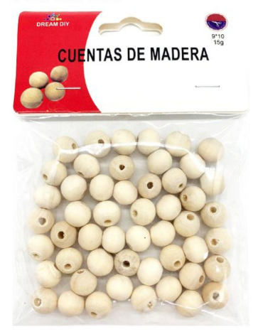 24 Set  Cuentas de Madera (1 Set Trae 15 Gramos aprox) Medida: 9 x 10 mm aprox.