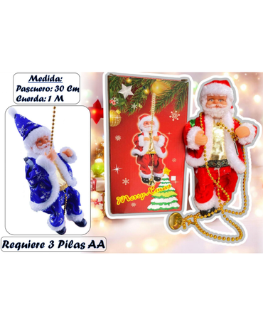 Cuerda Musical de Escalada de Papá Noel x 4 Unds. Medidas: 30 cm aprox.