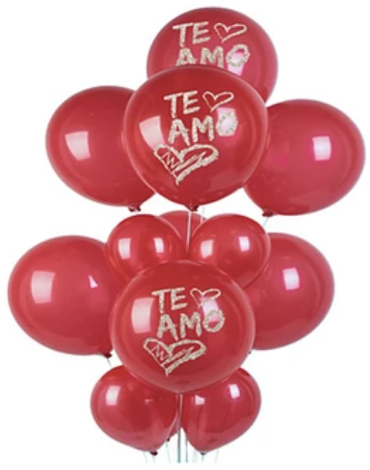 6 Set Globos de Latex Te Amo (1 Set Trae: 13 PCS)