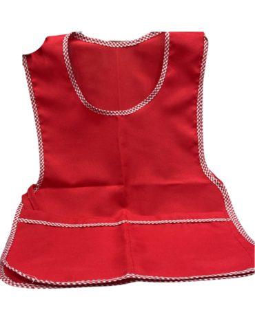 Delantal Infantil Color Rojo x 12 Unds. Medida: 58 x 38 cm aprox.