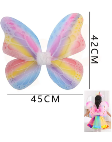 Alas de Mariposa Multicolor x 4 Unds. Medida: 42 x 45 cm aprox.