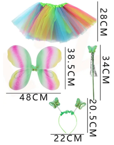 4 Set Disfraz Hada con Accesorios (1 Set Trae: 4 PCS)