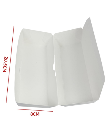 Envase Desechable para Completos x 100 Unds. Medidas : 20.5 × 8 × 7 cm aprox.