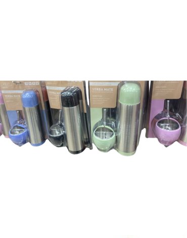 4 Set de Termo Bala con Mate y Bombilla (1 Set Trae: 2 PCS) Medida: 500 ml aprox.