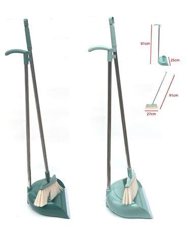 Escoba con Pala Ajustable x 12 Unds. Medidas: 81 × 25 cm aprox.