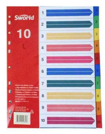 12 Pack Separador de Cartulina Medida: Hoja A4