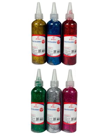 Pegamento Con Glitter x 12 Unds. Medida: 120 ML