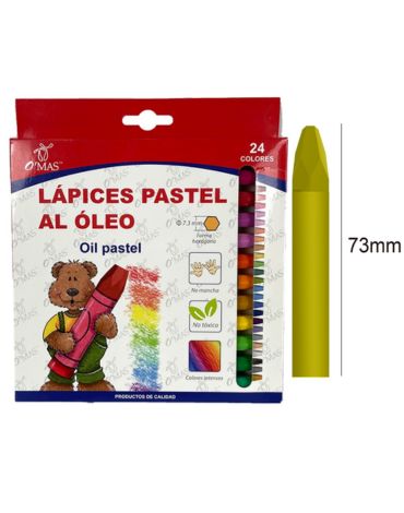 Crayones de Oleo x 24 Unds Medidas: 73mm aprox.