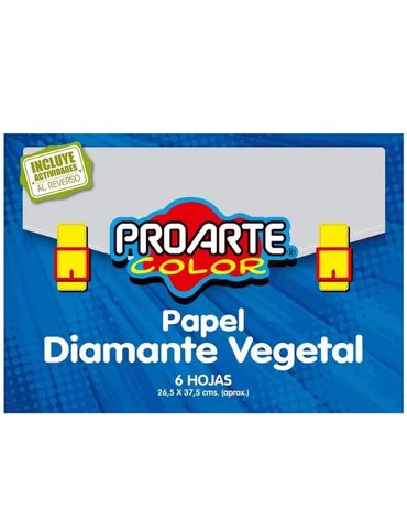 6 Set de Papel Diamante Vegetal PRO ARTE.Medidas: 26.5 x 37.5 cms aprox.(1 Set: 6 Hojas)