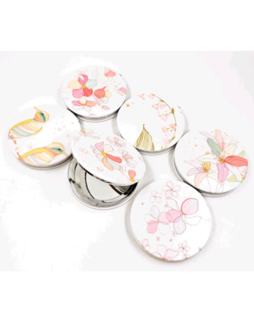 Espejo con Aumento Flores Modelos Surtidos x 12 Unds.