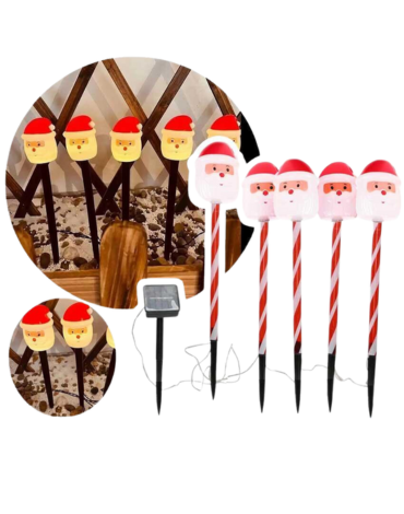 4 Set de Estaca Solar Viejo Pascuero.Medida: 35 cm aprox.(1 Set Trae:5 PCS)