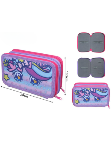 Estuche Escolar Unicornio Color Único x 4 Unds. Medida: 20 x 13.5 cm aprox