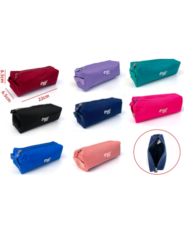 Estuche Escolar 1 Cierre Colores Surtidos x 12 Unds. Medida: 22 x 6.5 x 6.5 cm aprox