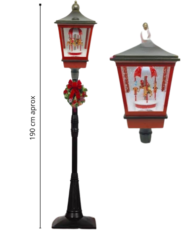 Adorno Farol de Nieve con Luz y Sonido x 1 Unds. Medidas: 190 cm aprox