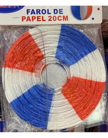 Farol de Papel Tricolor x 12 Unds. Medida: 20cm Aprox.