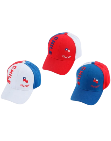 Gorro Jockey Bandera de Chile Colores Surtidos x 6 Unds.