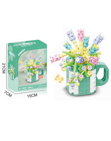 Flor con Cesto Armable 338 PCS x 6 Unds. Medidas : 21 x 7 x 15 cm aprox.