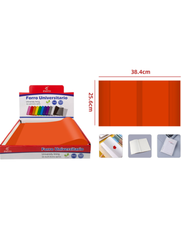 Forro de Cuaderno College Color Naranjo x 50 Unds. Medida: 38.4 x 25.6 cm aprox.