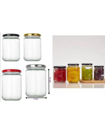 Frasco de Vidrio Redondo Colores Surtidos x 36 Unds. Medida: 350 ml aprox.
