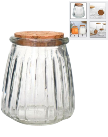 Frasco de Vidrio con Tapa Corcho x 24 Unds. Medida: 120 ml aprox.