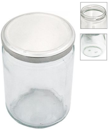 Frasco de Vidrio Redondo x 12 Unds. Medida: 240 ml aprox.