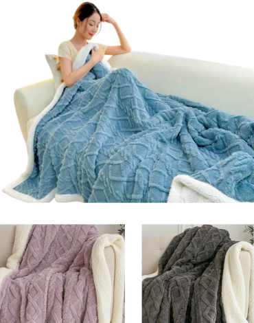 Frazada Sherpa de Plaza y Media Colores Surtidos x 4 Unds. Medida: 150 x 190 cm aprox.