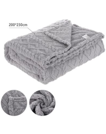 Frazada 100% Poliester 2 Plazas Color Gris x 4 Unds. Medida: 230 x 200 cm aprox.