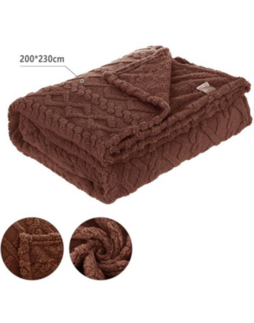 Frazada 100% Poliester 2 Plazas Color Café x 4 Unds. Medida: 230 x 200 cm aprox.