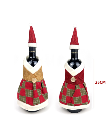 Funda de Botella de Vino Navideña Decorativa x 12 Unds. Medidas: 25 cm aprox.