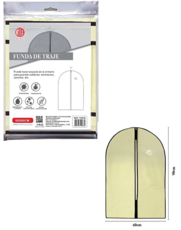 Funda de Traje Color Beige x 6 Unds.Medidas : 60 x 90 cm aprox.