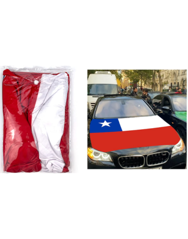 Funda para Auto Bandera de Chile x 12 Unds. Medida: 125 x 155 cm aprox.