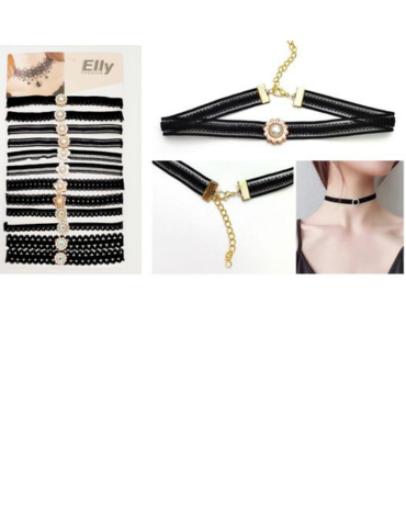 Gargantilla Chokers de Dama  x 12 Unds.