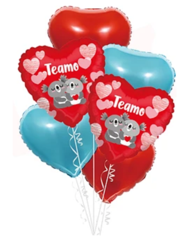 6 Set Globos de Corazones Te Amo Koala (1 Set Trae 6 PCS)
