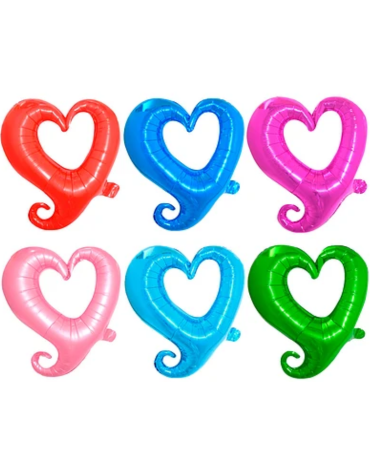 Globos Metálico Corazón Colores Surtidos x 24 Unds. Medida: 45 cm aprox.