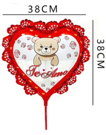 6 Set Globo Metálico Te Amo (1 Set Trae 6 PCS) Medida: 38 cm aprox