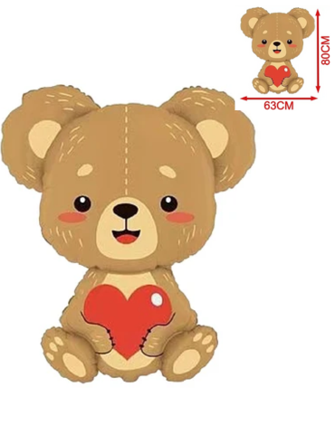 Globos Metálico Oso x 12 Unds. Medida: 63 x 80 cm aprox