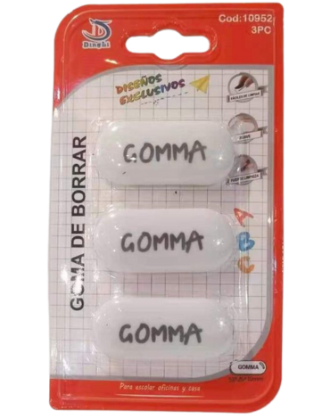 12 Set Goma De Borrar Color Blanco (1 Set Trae 3 PCS)