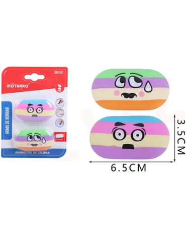 6 Set Goma De Borrar Emociones (1 Set Trae 2 PCS) Medida: 6.5 x 3.5 cm aprox.