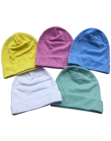 Gorro de Algodón para Bebes Colores Surtidos x 12 Unds. Talla: 6- 12 Meses