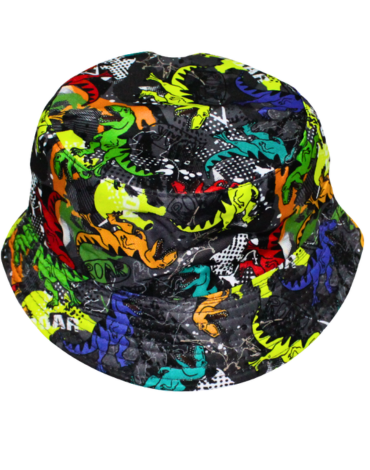 Gorro Pescador Infantil Diseño Dino Gris x 6 Unds.