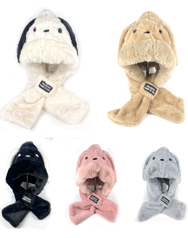 Gorro Orejas Perrito con Bufanda Colores Surtidos x 12 Unds.
