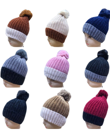 Gorro de Lana Colores Surtidos x 12 Unds.