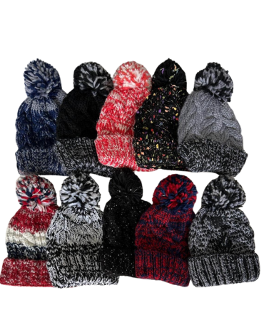 Gorro de Lana Colores Surtidos x 12 Unds. Talla: Estándar