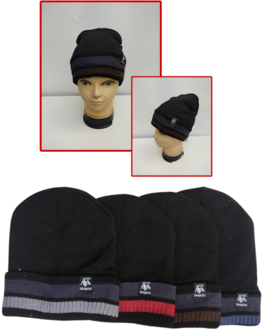 Gorro de Lana Forrado Colores Surtidos x 6 Unds.