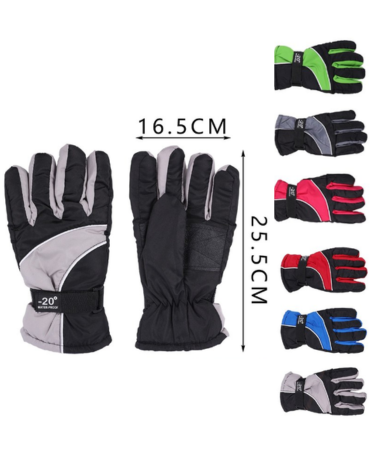 Guantes de Nieve para Adulto Colores Surtidos x 12 Pares. Medida: 16.5 x 25.5 cm aprox.
